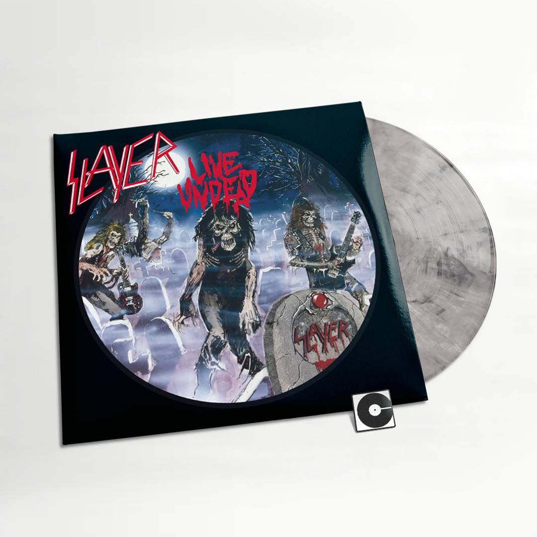 Slayer - "Live Undead" Standard Weight Gray And Black Marble Vinyl